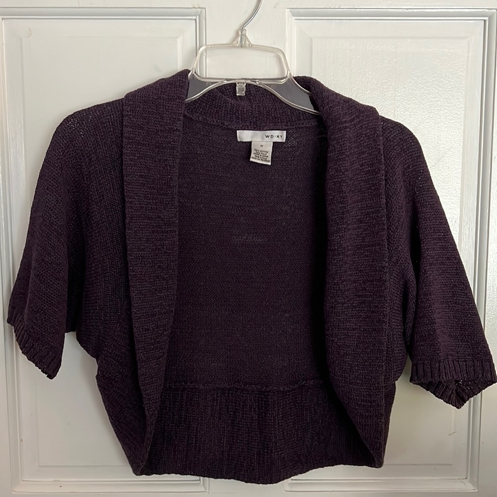 M, Deep Purple open Cardigan Sweater